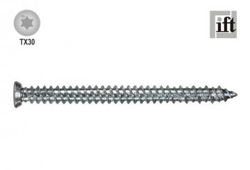 Vite montaggio, testa svasata TX 30, zincata blu, diverse misure 