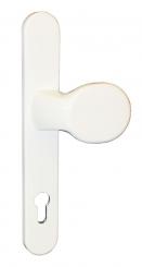 External door knob, aluminium, powder-coated white RAL 9016 with fixing cam 246 mm ( 1 ST ) weiß, RAL 9016