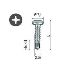 Vite autoforante testa tonda, PH, autofilettante, zincata 3.9x16 mm ( 2000 pz ) 3.9 mm | 16 mm