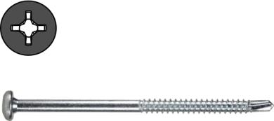 Vite autoforante a testa tonda PH2, zincata blu, per l'accoppiatura dei profili, filettatura parziale 50 mm 4.8x120 mm ( 200 pz ) 120 mm