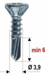 Vite autoforante ECO testa svasata e selezionata, PH, autofilettante, zincata, con rilievi frenanti 3.9x25 mm ( 2000 pz ) 25 mm | Rollensortiert