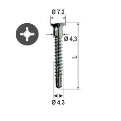 Vite speciale antieffrazione 4.3x37 mm ( 1000 pz ) 