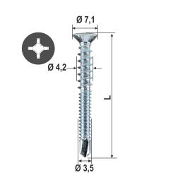 Vite per cerniere antatibalta, "Top Silver 800" 4.2x47 mm ( 1000 pz ) 