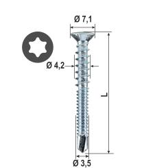 Vite per cerniere antaribalta "Top Silver 800" 4.2x35 mm ( 2000 pz ) 