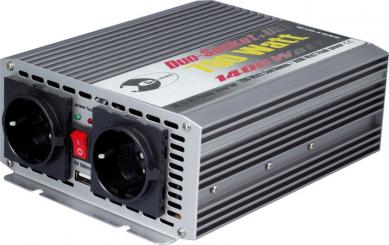 Inverter 12 V DC/230 V AC 50HZ - potenza continua 700 Watt, picco potenza rapido 1400 Watt, USB 5V 700 W ( 1 pz ) 12 V | 700 W