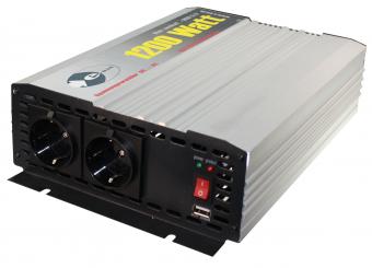 Inverter 24 V DC/230 V AC 50Hz - potenza continua 1.200 Watt, picco di potenza rapido 2.400 Watt, USB 1200 W ( 1 pz ) 24 V | 1200 W