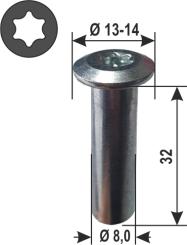 Dado a bussola M6, zincato blu, TX30 6x20 mm ( 500 pz ) 