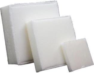 pads for transport made of PE closed-cells, sheet, white 40x40x10 mm ( 2880 ST ) 40 x 40 x 10 mm | PE geschlossenzellig