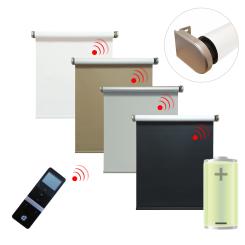 Tenda avvolgibile elettrica con motore a batteria e trasmettitore, diversi colori e dimensioni 