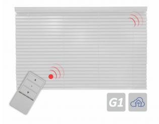 Veneziana elettrica con motore tubolare e radio integrato, protocollo radio G1 120 x 250 cm ( 1 pz ) 120 x 250 cm | ähnl. Esche weiß