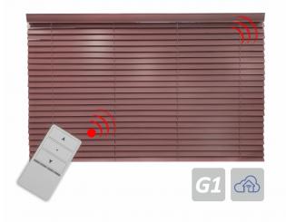 Veneziana elettrica con motore tubolare e radio integrato, protocollo radio G1 220 x 300 cm ( 1 pz ) 220 x 300 cm | ähnl. Mahagoni