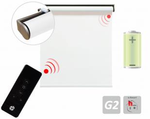 Tenda a rullo elettrica, bianca, oscurante 100%, incluso motore a batteria ricaricabile e telecomando 140x250 cm ( 1 pz ) 140 x 250 cm | Weiß