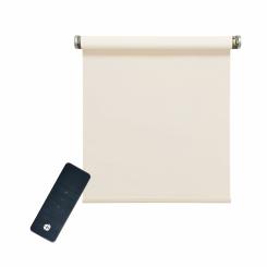 Tenda a rullo elettrica, beige/bianca, trasparenza 3%, incluso motore (230 V) e telecomando 80x240 cm ( 1 pz ) 80 x 250 cm | Beige/weiß
