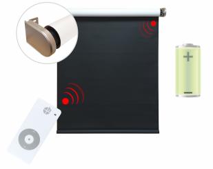 Tenda a rullo elettrica, nera/bianca, oscurante 100%, incluso motore a batteria ricaricabile e telecomando 90x240 cm ( 1 pz ) 90 x 250 cm | Schwarz/weiß