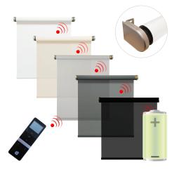 Tenda a rullo elettrica con motore a batteria e trasmettitore, diversi colori e dimensioni 