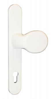 Pomello per porta esterna in alluminio verniciato a polvere bianca RAL 9016 con camme di fissaggio 246 mm ( 1 pz ) weiß, RAL 9016