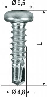 Vite autoforante testa tonda, impronta a croce PH 2, DIN 7504 N, autofilettante, zincata blu 4.8x16 mm ( 1000 pz ) 4.8 mm | 16 mm