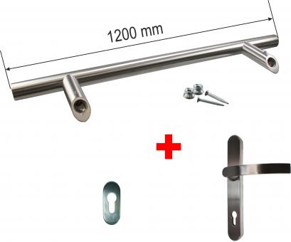 Internal door pull handle set 1200 mm, made of stainless steel 1200 mm ( 1 ST ) Edelstahl | 1200 mm